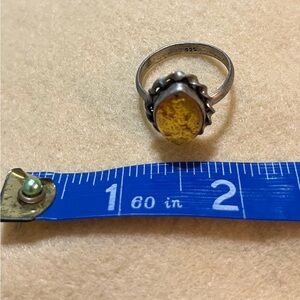 Silver Ring with Yellow Stone